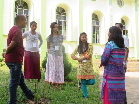 Pastor Wilme and her friends during  Preacher and Pastor Workshop at Cherangre Baptist Church, Tura